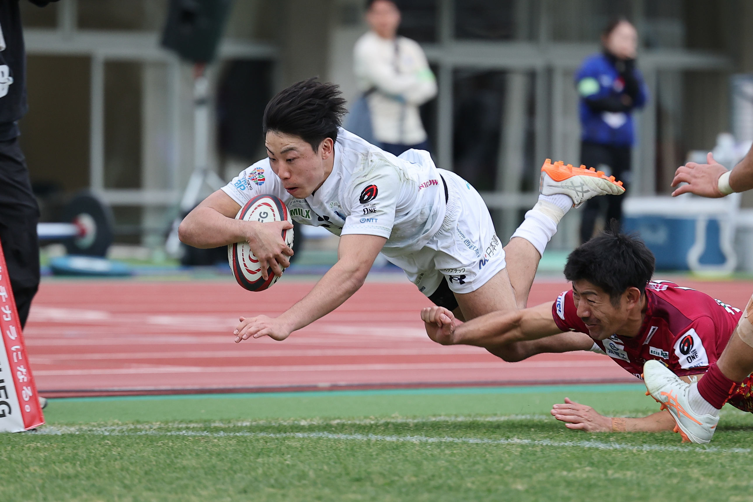 笑顔のフィニッシャー。西端玄汰［清水建設江東ブルーシャークス］