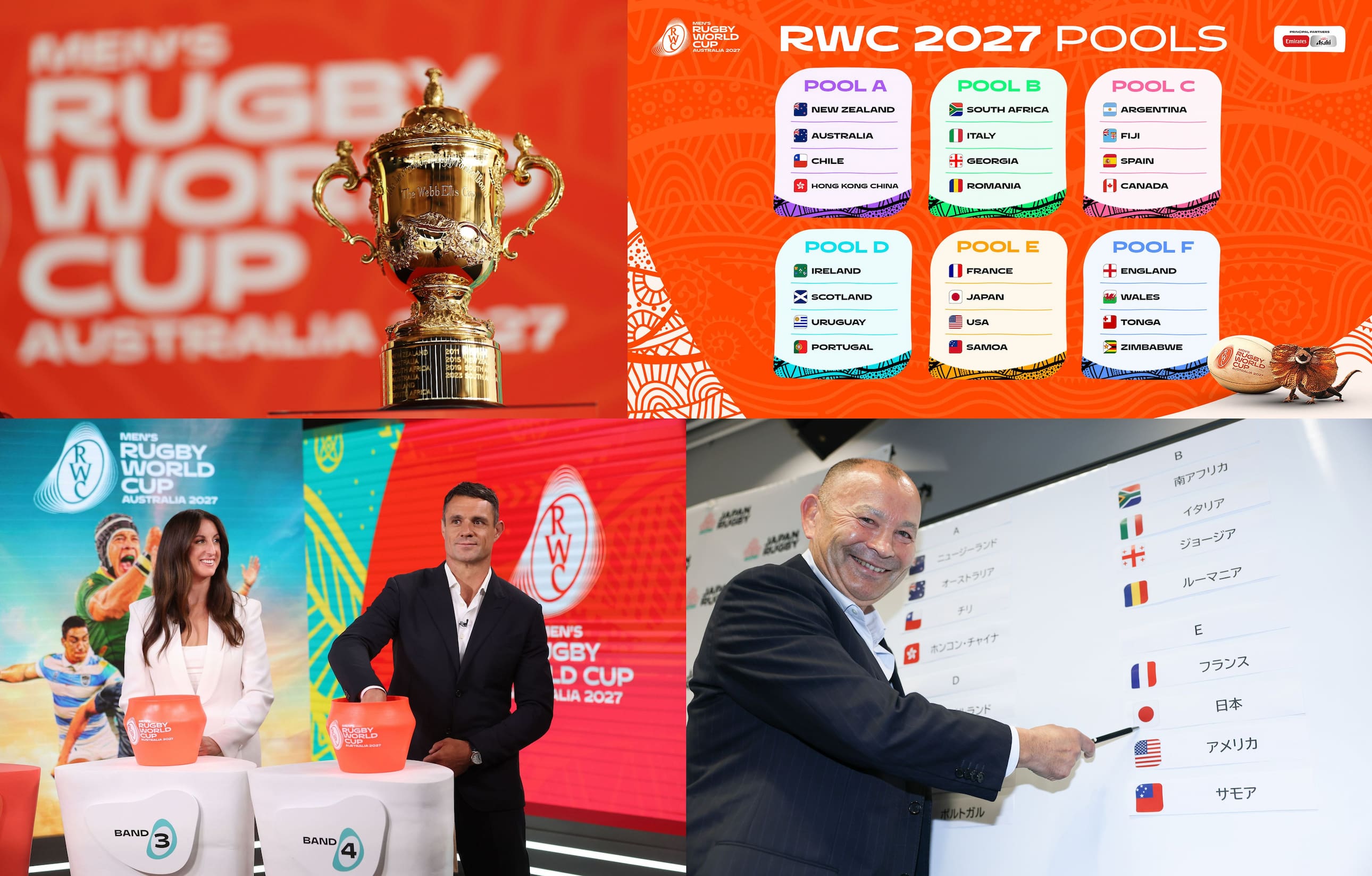 【よくわかるRWC2027】日本の対戦国はフランス、アメリカ、サモア。試合日程は来年2月3日発表。大会方式、エディーの声も。